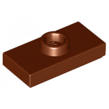 reddish brown plate modified 1 x 2 with 1 stud with groove and bottom stud holder jumper