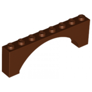 reddish brown arch 1 x 8 x 2 raised