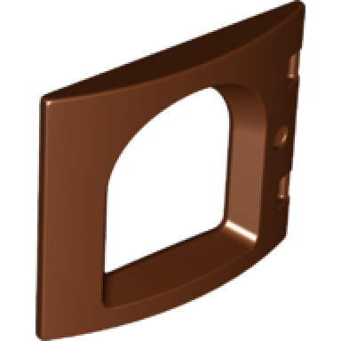 reddish brown duplo door window pane 1 x 4 x 3 curved front with rounded pane