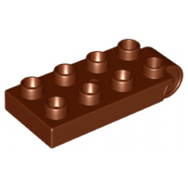 reddish brown duplo plate 2 x 4 with hinge