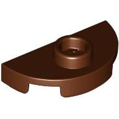 reddish brown plate round 1 x 2 half with 1 stud jumper