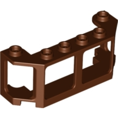 reddish brown window 2 x 6 x 2 train front boat
