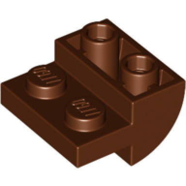 reddish brown slope curved 2 x 2 inverted