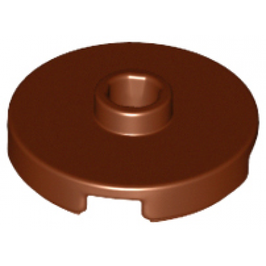 reddish brown tile round 2 x 2 with open stud