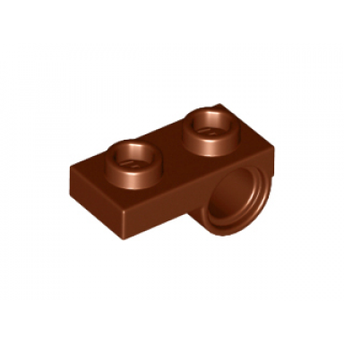 reddish brown plate modified 1 x 2 with pin hole on bottom
