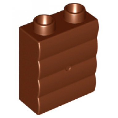 reddish brown duplo brick 1 x 2 x 2 with log profile