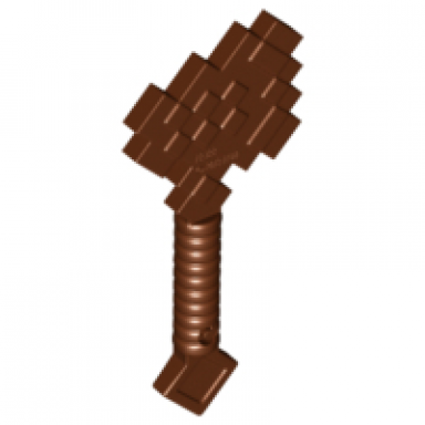 reddish brown minifigure utensil axe pixelated minecraft