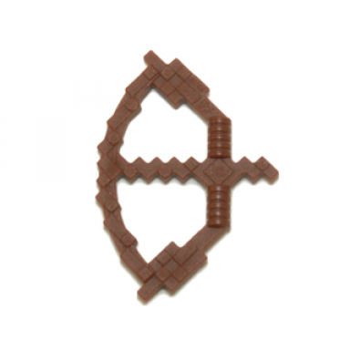 reddish brown minifigure weapon bow pixelated with arrow drawn minecraft