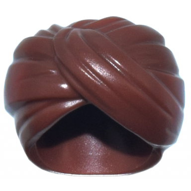 reddish brown minifigure headgear turban without hole
