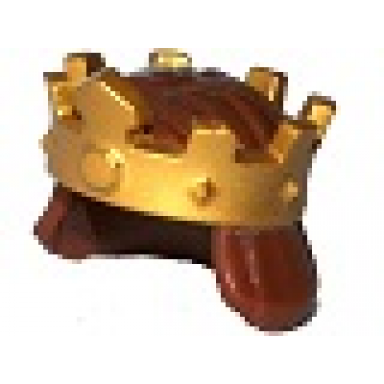 minifigure hair mid-length straight with gold crown pattern
