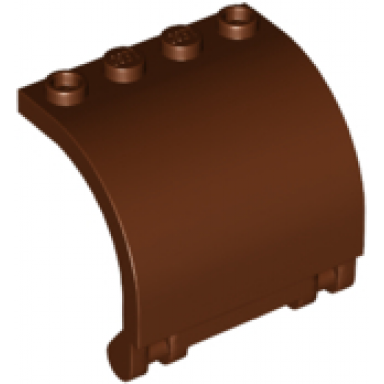 reddish brown panel 3 x 4 x 3 curved with double clip hinge
