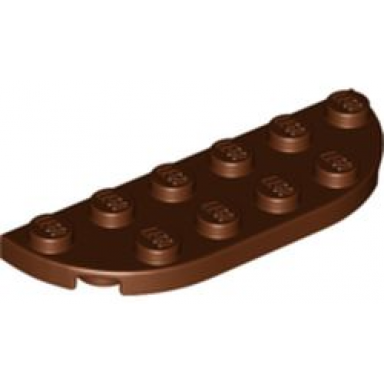 reddish brown plate round corner 2 x 6 double