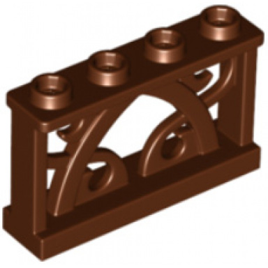 reddish brown fence 1 x 4 x 2 ornamental with 4 studs