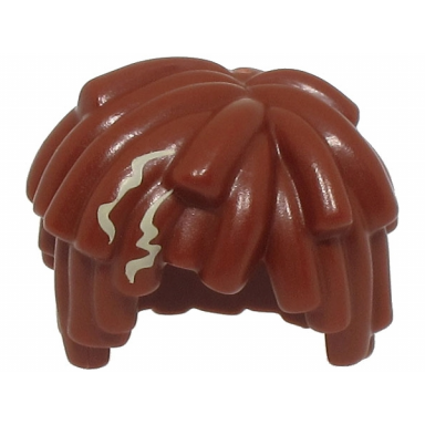 reddish brown minifigure hair short layered mop top with tan streaks pattern bam