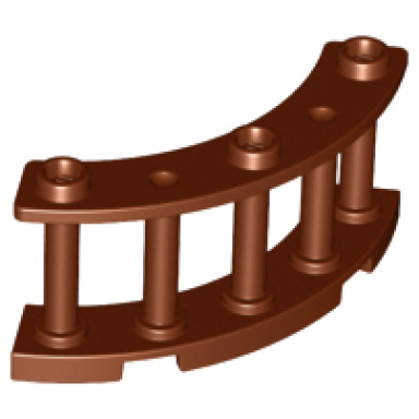 reddish brown fence 4 x 4 x 2 quarter round spindled with 3 studs
