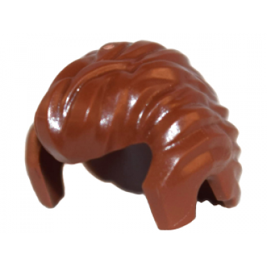 reddish brown minifigure hair short swept back with sideburns and widows peak