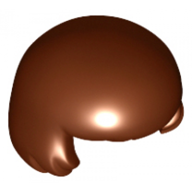 reddish brown minifigure hair short with slightly curled ends