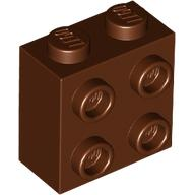 reddish brown brick modified 1 x 2 x 1 2 3 with studs on side