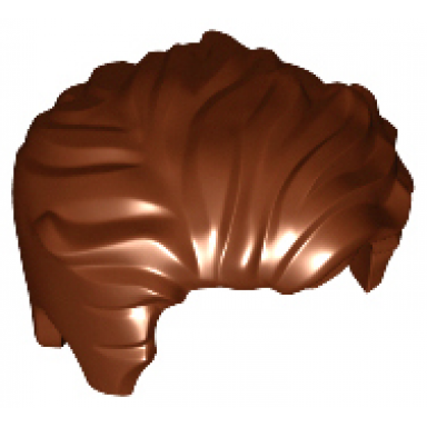 reddish brown minifigure hair swept left tousled with slight widows peak and short sideburns