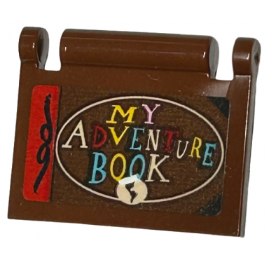 reddish brown minifigure utensil book cover with multicolored my adventure book red spine and light nougat oval pattern sticker - set 43217