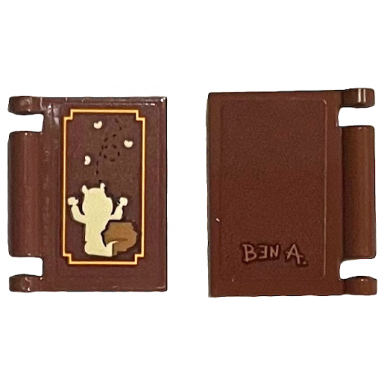 reddish brown minifigure utensil book cover with winnie the pooh honey pot bees and ben a pattern on both sides stickers - set 21326