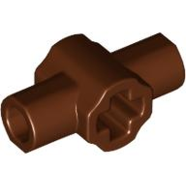reddish brown technic axle connector hub with two bar holders perpendicular lightsaber hilt