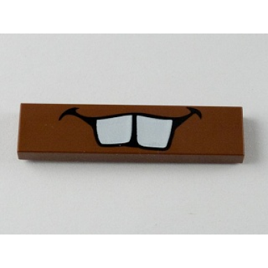 reddish brown tile 1 x 4 with teeth pattern