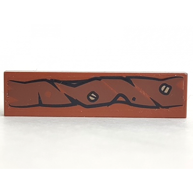 reddish brown tile 1 x 4 with wooden branch and 2 screws pattern type 1 sticker - set 79010
