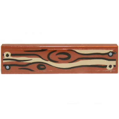 reddish brown tile 1 x 4 with wood grain and nails pattern type 1 sticker - set 9473