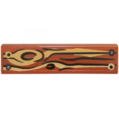 reddish brown tile 1 x 4 with wood grain and nails pattern type 2 sticker - set 9473