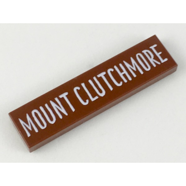 reddish brown tile 1 x 4 with white mount clutchmore pattern