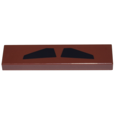 reddish brown tile 1 x 4 with 2 black pentagonal shapes pattern brickheadz lando calrissian moustache