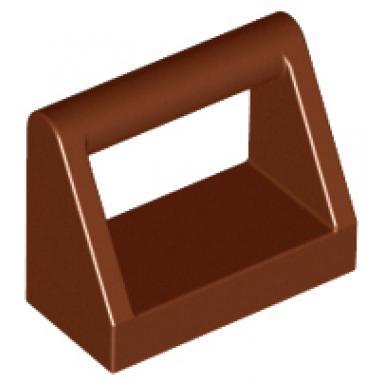 reddish brown tile modified 1 x 2 with bar handle