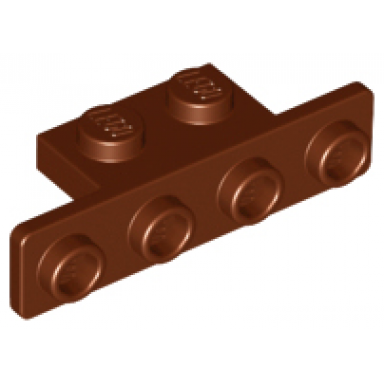 reddish brown bracket 1 x 2 - 1 x 4 with rounded corners