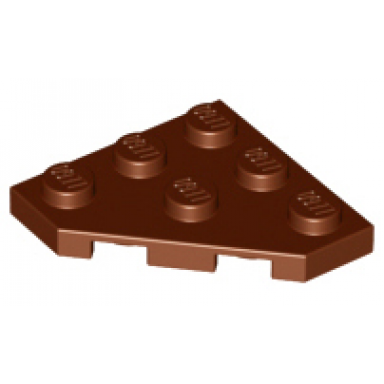 reddish brown wedge plate 3 x 3 cut corner