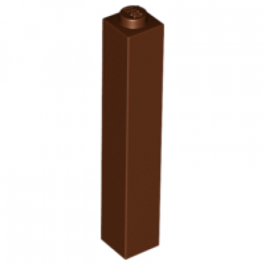 reddish brown brick 1 x 1 x 5 - solid stud