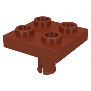 reddish brown plate modified 2 x 2 with pin on bottom