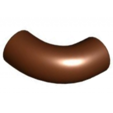 reddish brown brick round 1 x 1 d 90 degrees elbow macaroni - no stud - type 2 - axle hole