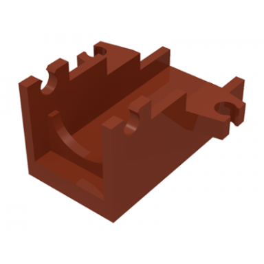 reddish brown projectile launcher part cannon base 2 x 4