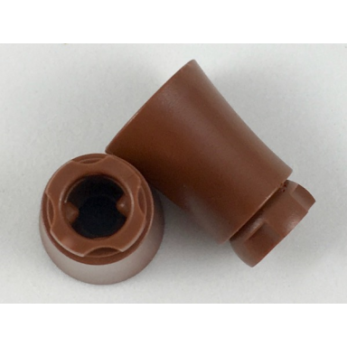 reddish brown plant tree palm trunk - short connector axle hole with 2 inside prongs