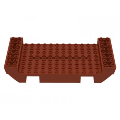 reddish brown boat hull large middle 8 x 16 x 2 1 3 with 8 or 9 holes