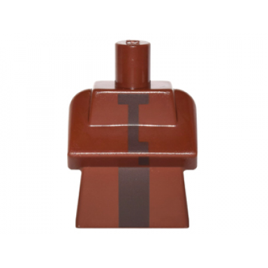 torso modified long with folded arms with pixelated dark brown minecraft villager pattern