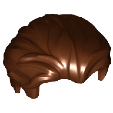 reddish brown minifigure hair swept back with slight widows peak and short sideburns