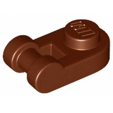 reddish brown plate round 1 x 1 with bar handle