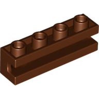 reddish brown brick modified 1 x 4 with channel