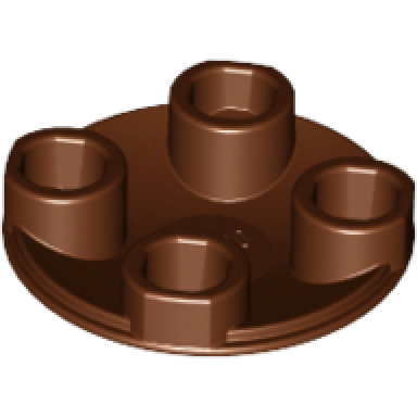 reddish brown plate round 2 x 2 with rounded bottom boat stud