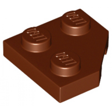reddish brown wedge plate 2 x 2 cut corner