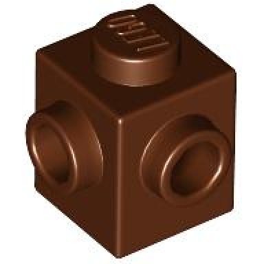 reddish brown brick modified 1 x 1 with studs on 2 sides adjacent