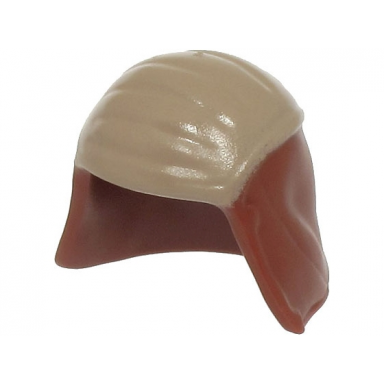 reddish brown minifigure headgear cap neck protector sw with dark tan top pattern