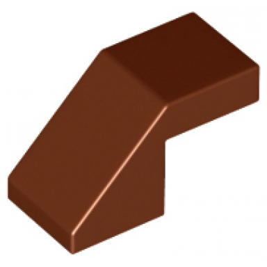 reddish brown slope 45 2 x 1 with cutout without stud